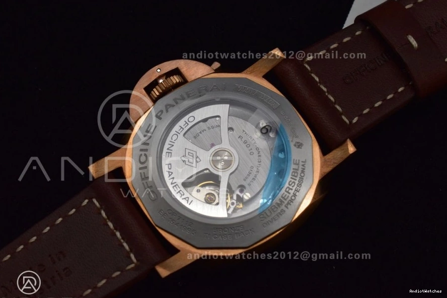 1:1 on VSF SunProtective PAM968 Strap and Brown Clone Calfskin P.9010 Dial Bezel Edition V Best Ceramic 995 Brown Bronzo 0415